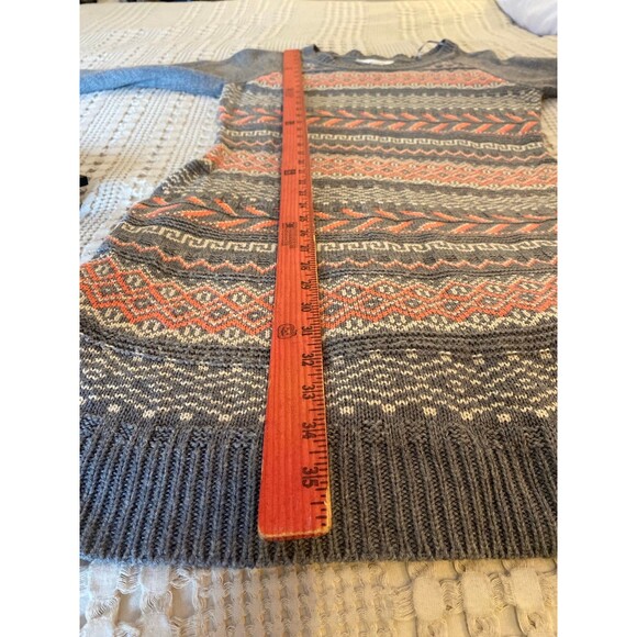 Charming Charlie Sweater Dress Sz Large Crew Neck Fair Isle Type Design Front - Picture 10 of 11